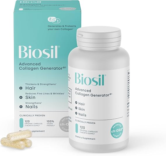 Biosil Advanced Collagen Generator – Hair, Skin & Nails, 120 Capsules