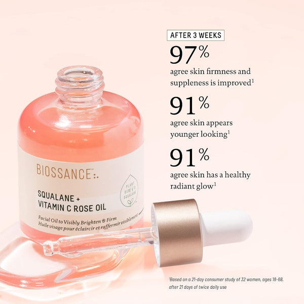 Biossance Squalane + Vitamin C Rose Oil – Facial Oil