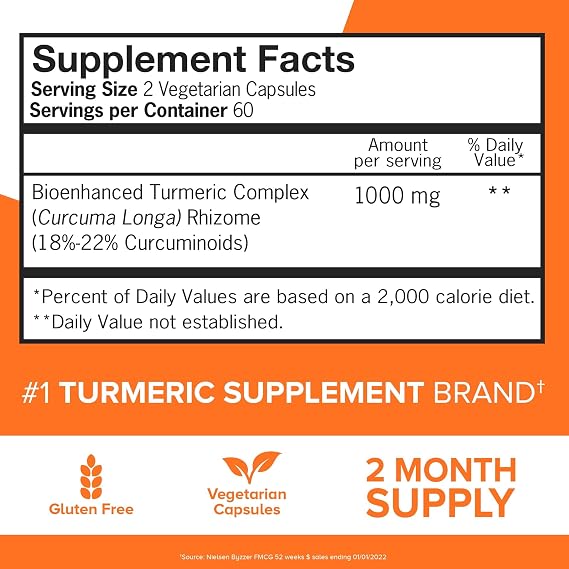Qunol Extra Strength Turmeric Curcumin Complex 1000 mg – 120 Vegetarian Capsules
