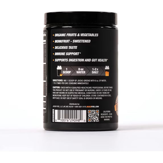 Jocko Fuel Greens Organic Superfood Powder – Peach, 30 Servings