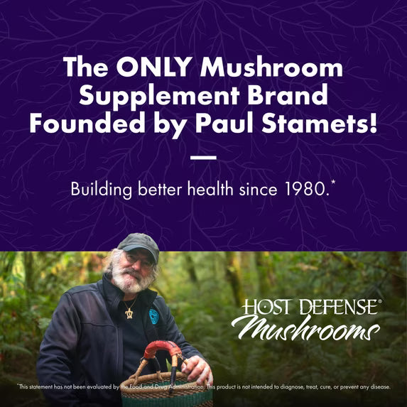 Host Defense Lion’s Mane Mushroom Supplement – Organic Mushroom Mycelium, 120 Capsules